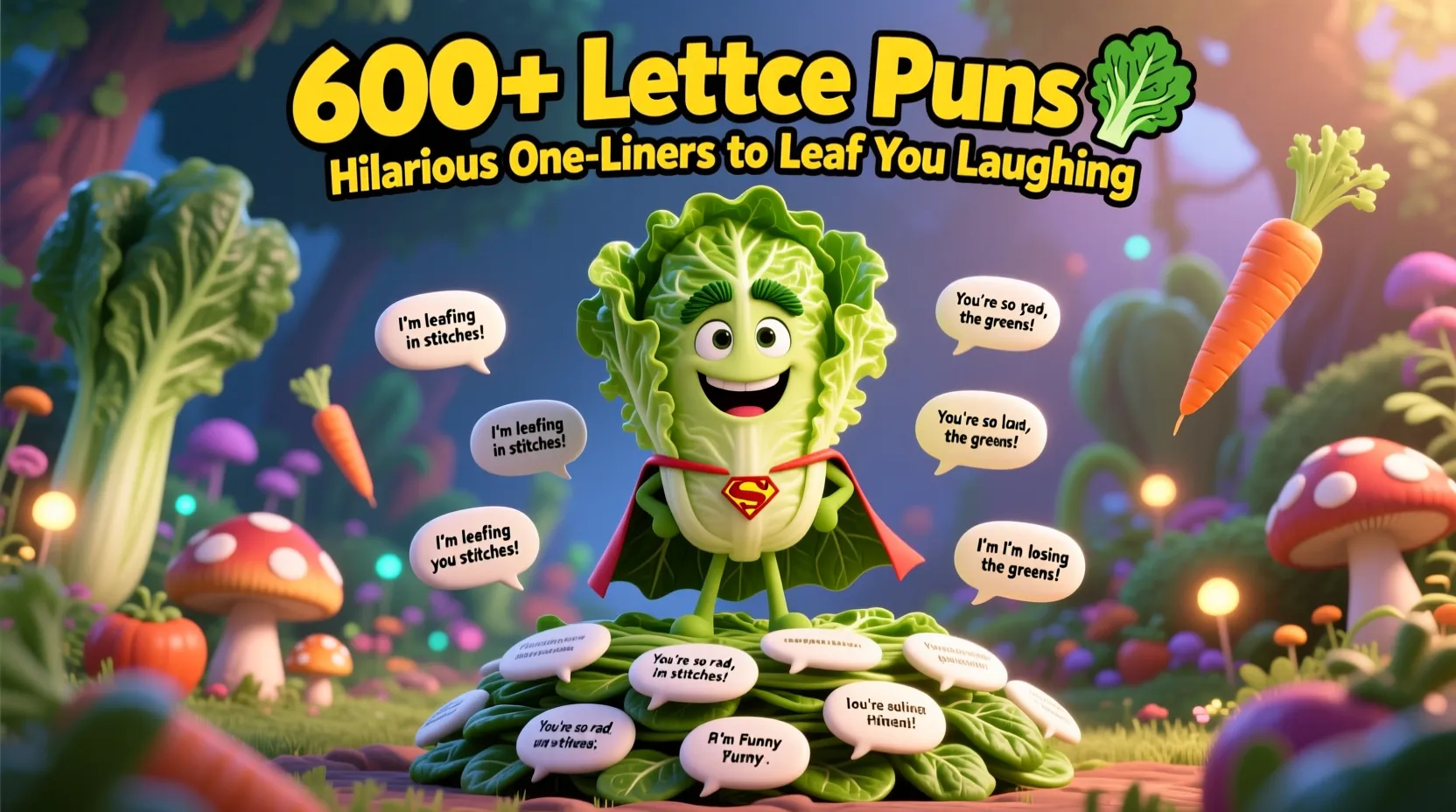 You are currently viewing 600+ Lettuce Puns 🥬 Hilarious One-Liners to Leaf You Laughing