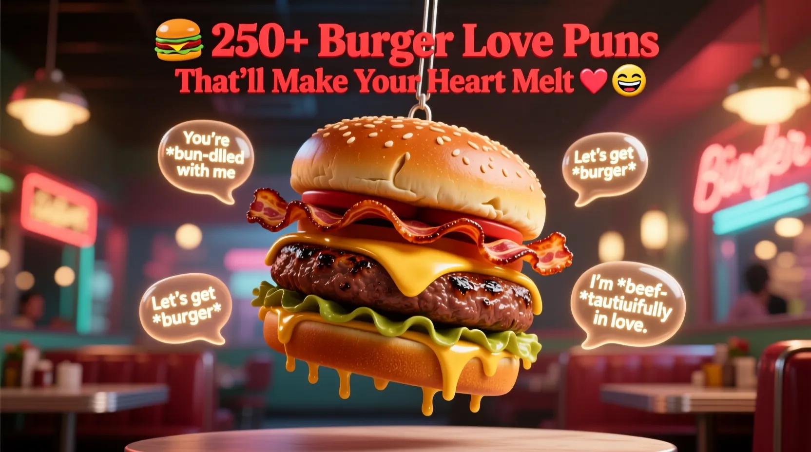You are currently viewing 🍔 250+ Burger Love Puns That’ll Make Your Heart Melt 💕😂