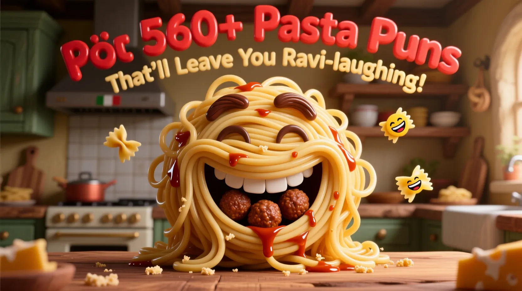 Read more about the article 🍝 560+ Pasta Puns That’ll Leave You Ravi-laughing! 😂