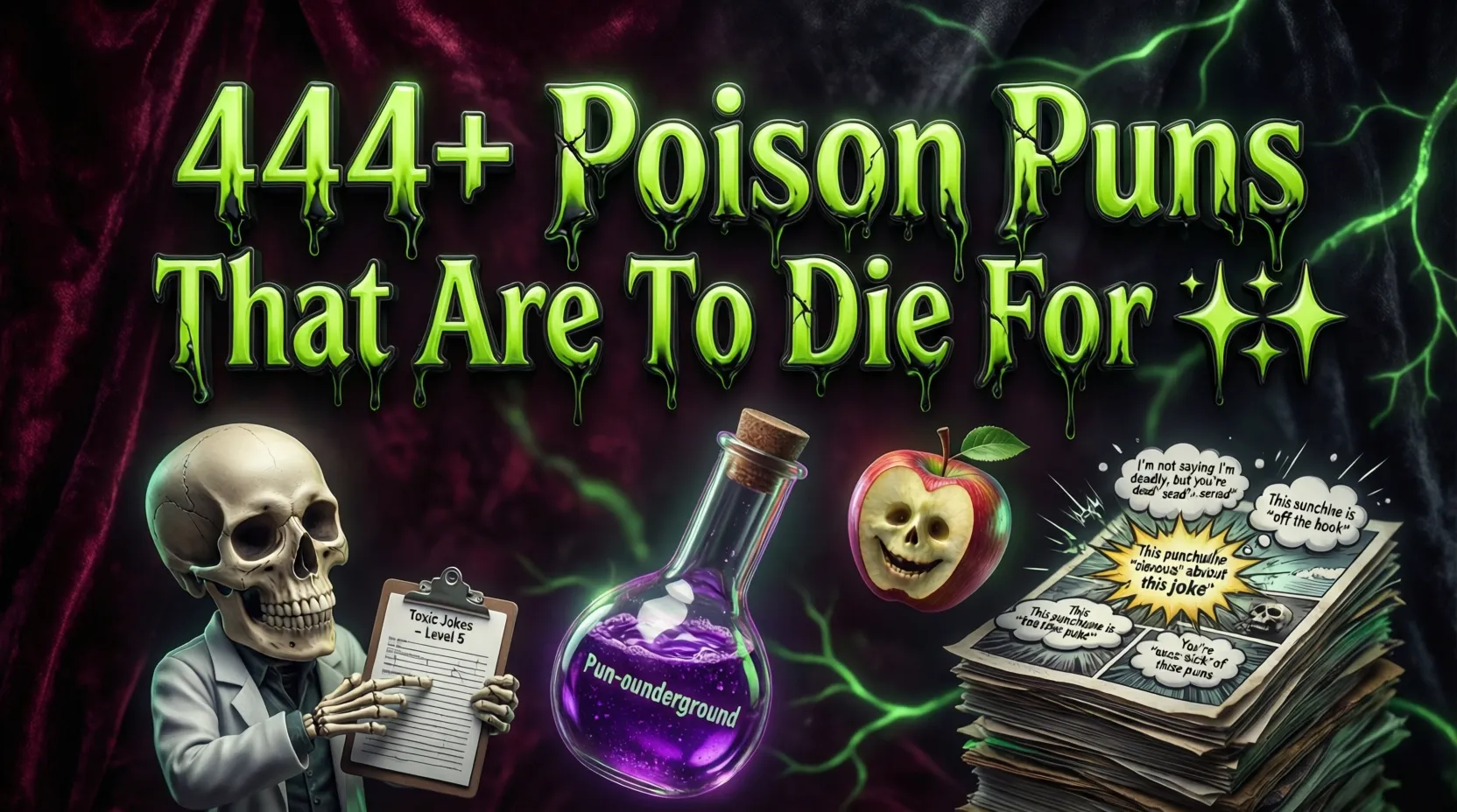 You are currently viewing 444+ Deadly Funny Poison Puns That Will Kill You With Laughter ☠️😂