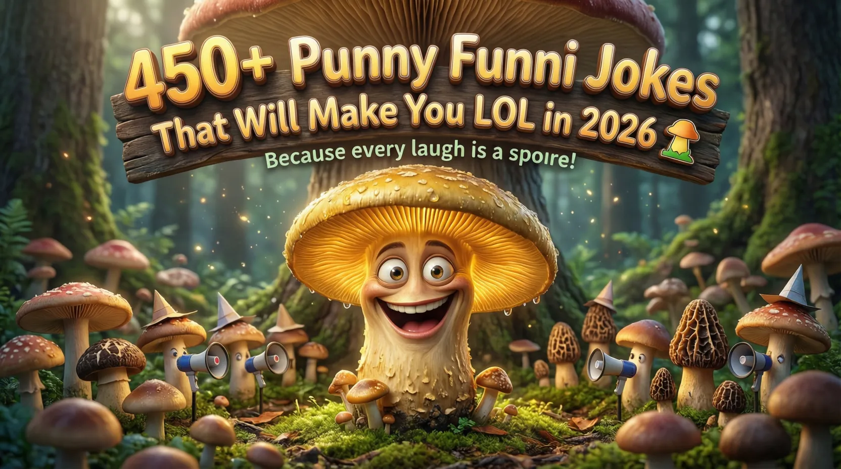 You are currently viewing 450+ Punny Fungi Jokes That Will Make You LOL in 2026 🍄