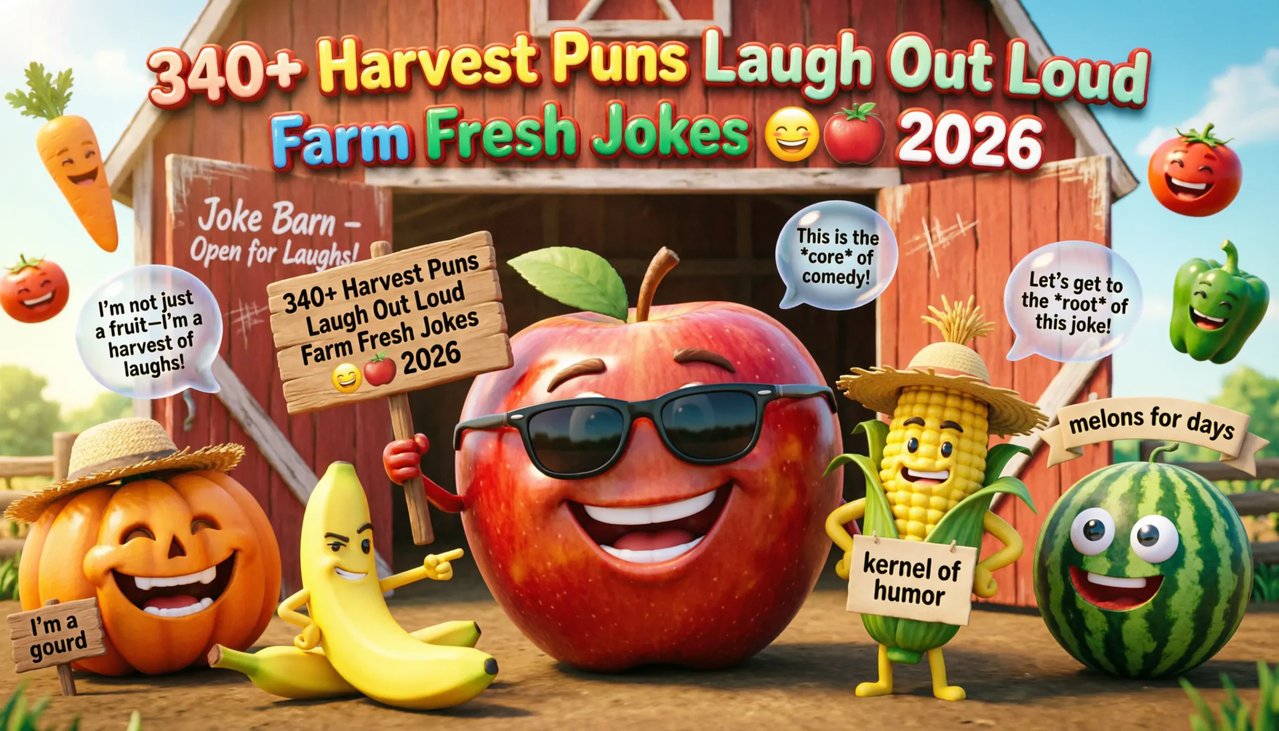 You are currently viewing 340+ Harvest Puns Laugh Out Loud Farm Fresh Jokes 😂🍎 2026